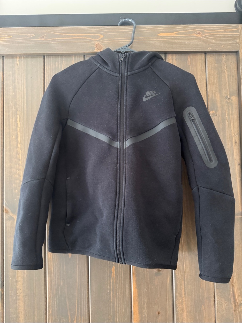 Nike Tech Kids Black Hooded Full-Zip Performance Jacket